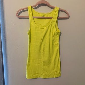Neon Yellow Ribbed Scoop Tank